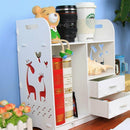 1X(White Large Size Wood Board Desktop Makeup Shelf Organizer Cosmetic Tool