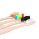 4X Colorful Rainbow Soft-Bristle Pure Bamboo Toothbrush Wood Teeth Brush Fibre3C