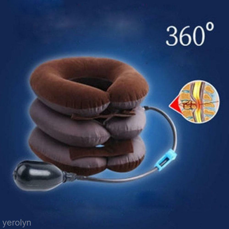 Unisex Inflatable Neck Stretcher Pain Relief Shoulder Tension Back Traction New