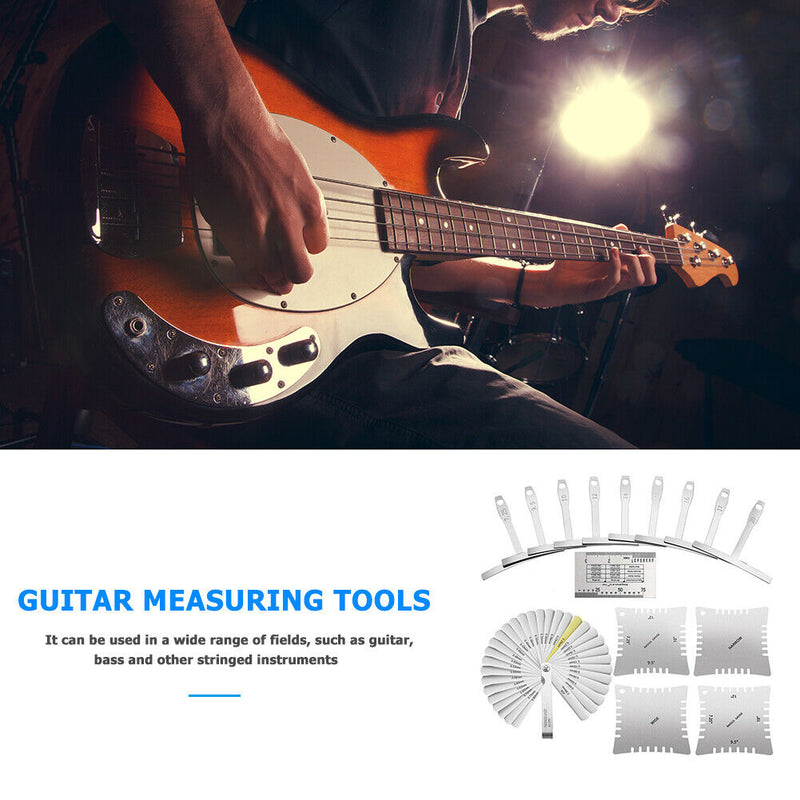 1 Set Guitar Measure Tool Understring Radius String Feeler Notched Radius Gauges