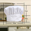 6 Pieces White Apron Set Unisex Adjustable Chef Hat Kitchen Baker Cook Apro