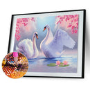 Swan Lover Lake 5D Diamond DIY Painting Kit Home Decor Craft 40 X 30cm