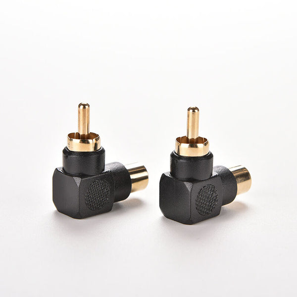 5pcs x RCA Male to Female M/F Connector Adapter Audio AV Plug 90 Right-ang3c