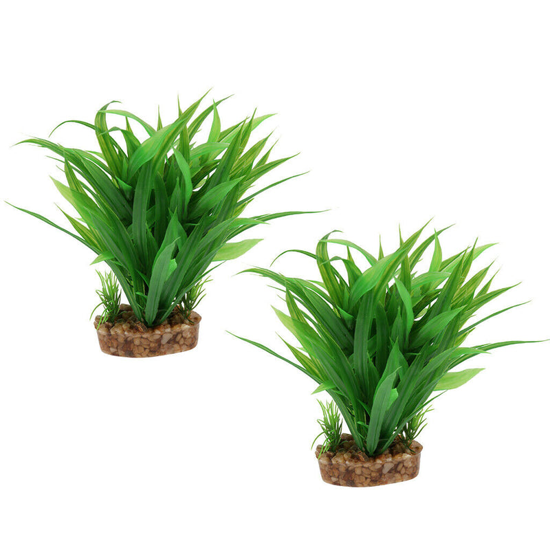 2 Pcs Plastic Terrarium Plant Decorative Ornament For Reptiles Amphibians