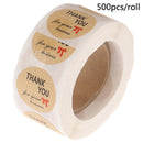 500pcs/roll Thank you for your business Stickers for seal labels gift PackaSEAU