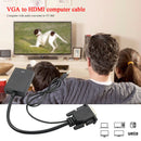VGA Male to HDMI Female HD 1080P Adapter with 3.5mm Audio Input Cable Converter