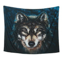 Realistic Wolf Printed Wall Hanging Tapestry with Romantic Pictures Art Nat