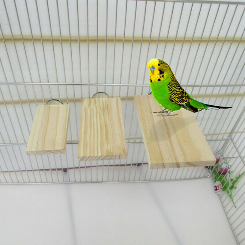 Pet Parrot Bird Parakeet Cage Wood Wooden Perches Stand Platform Toys