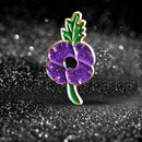 Purple British Kate Princess Poppy Flower Pin Brooch Remembrance Day Gift