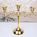 European 3 Arms Candelabra Candle Holder for Decoration  Golden
