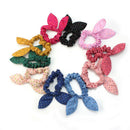 10pcs Cute Women Girls Rabbit Ear Hair Bow Tie Bands Ponytail Holder Mix JKB