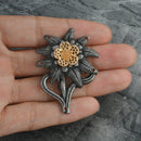 Fashion Women Men Edelweiss Flower Brooch Pin Badge Costume Accessories Gift