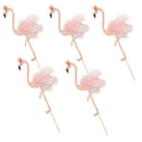 5 Pieces Glitter Tropical Flamingo Cake Toppers Baby Shower Party Decoration