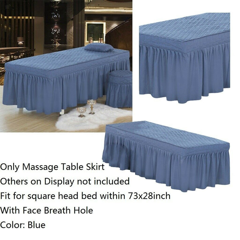 Massage Table Skirt Beauty Bed Cover Valance Sheet  Blue Ash