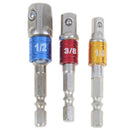 3pcs Chrome Vanadium Steel Socket Adapter Hex Shank to Extension Drill Bits JC!j