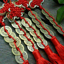Hand Crafted Copper Happy Lucky Money Coins Shape Beads Pendant Hanging Car L4R3