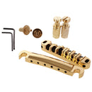 Roller Bridge Saddle Set 6 String Brass Slotted Nuts for Les Paul Guitar