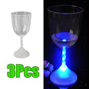 3X 150ml Bar LED Flashing Wine Glass Mug Color Changing Party Indoor