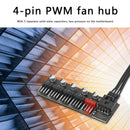 5 Port PC Fan Hub Splitter Speed Controller Adapter For 4 Pin PWM Fan Connec Hn