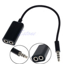 3.5mm Stereo Audio Male To Earphone Headset Microphone Adapter Cell Phone PC