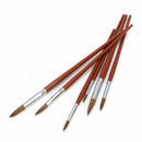 6Pcs Kolinsky Sable Hair Acrylic Round Nail Art Paint Brush Set 2/4/6/8/10/12