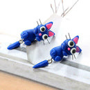 Cute Cartoon Blue Cat Dangles Earrings Creative Ear Drop Women Jewelry Gift A