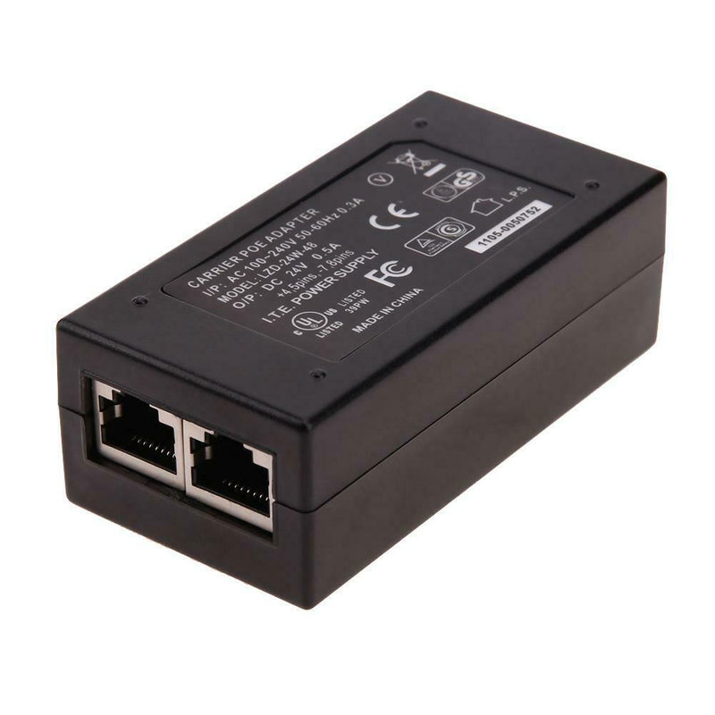 24V 0.5A 24W Desktop POE Power Injector Ethernet Adapter Surveillance CCTV