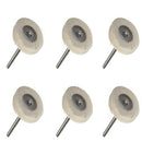 2Pcs 25mm Cloth Wheel Polishing Buffing 3mm Shank for Rotary Tool White