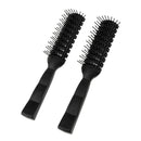 (Pack 2) 7.7'' Plastic Black Handle Ribs Hair Comb Brushes, Hair Comb for