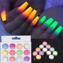 12 Colors/Set Acrylic Fluorescent Powder Glow In the Dark Manicure Nails Pigment