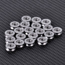 20pcs Deep V Groove Roller Guide Wire Pulley Rail Track Ball Bearing 3x12x4mm