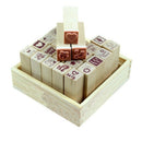 25Pcs/Set Lovely Diary Pattern Seal Stamp Wooden Box multipurpose Wood Rubb