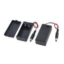 2pcs 2.1 x 5.5mm Male Plug Case Box Holder w Cover for 9V Battery