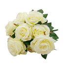 Rose Bouquet Home Party Artificial Flower Props Garden Decor White & Green