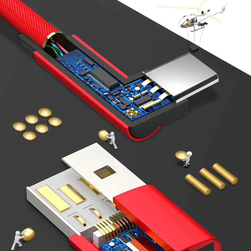 90 Degree Elbow Data Line Red 1.2 M Fabric Line Nylon + Tpe Reddescript fjh TJJ