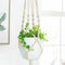 Braid Plant Hanger Indoor Outdoor Hanging Planter Basket Cotton Rope 4 Legs
