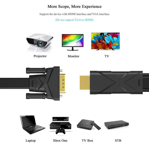 1.5m 1080P HDMI to VGA Converter Cable with 3.5mm Audio HDMI VGA Adapter #gib