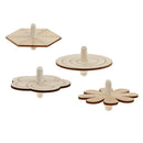 4pcs Wood Spinning Tops Gyro Wooden Toys for Kid DIY Handmade Painting Craft
