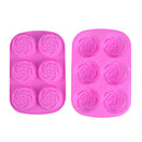 1PC Silicone Cake Mold 6-Cavity Rose Moulds Chocolate Kitchen Cake Cupcake MA3C
