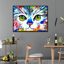 5D DIY Diamond Painting Kits Animal Full Round Drill Picture (B2507 Cat)