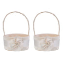 2pcs/pack Champagne Flower Girl Baskets with Flower Bud Decoration, Graceful