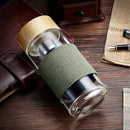 400Ml Glass Water Bottles with Stainless Steel Filter Tea Infuser Outdoor P A7V2