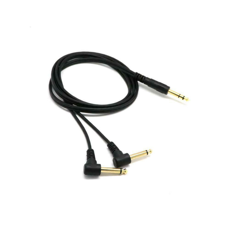 6.35mm Male Stereo to 2x 6.35mm Male Right Angle Y Splitter Audio Cable