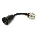 20cm Length E27 to E27 Extend Adapter Socket LED Light Bulb Lamp Holder black FT