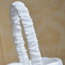 Romantic Bowknot White Satin Wedding Ceremony Party Flower Girl Basket B9G6