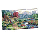DIY Stamped Cross Stitch Kit Pre-printed Farm Scene Pattern Christmas Gift 14CT