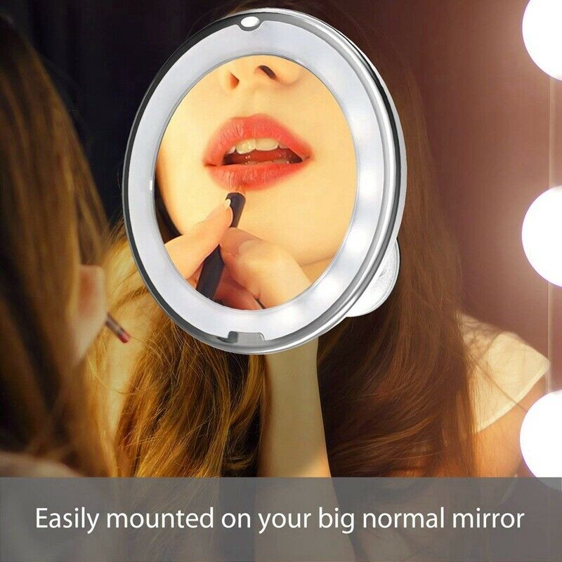 10X Magnifying Lighted Vanity Makeup Mirror With Natural White Led, 360 Deg J6B6