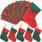 12 packs of 7 inch twill mini Christmas stockings gift card holder, small r H3F7