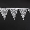 12 Flags White Plum Lace Cotton Flags Pennant Wedding Birthday Party Decor
