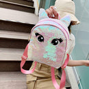 Eyes Print Small Backpacks Women Sequins Shoulder School Bags (Light Pink)